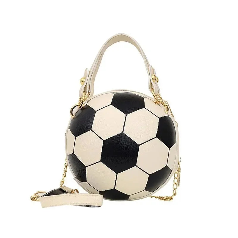 Fashionable Women's Basketball Bag Handbag Single Shoulder Crossbody Bag Stylish Trendy PU Material round Shape Mobile Phone Poc
