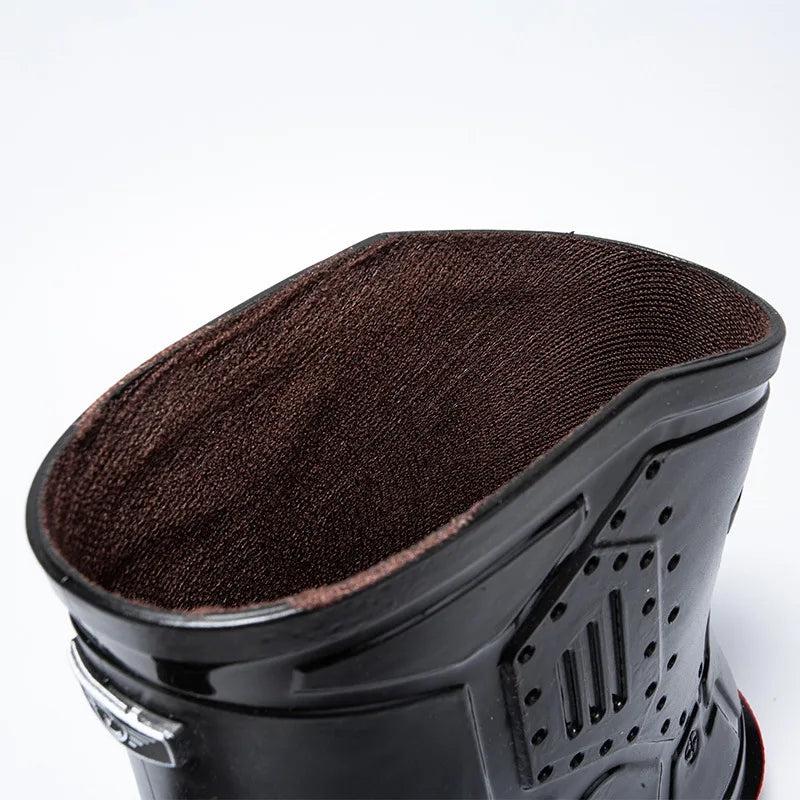 2024 Men Ankle Platform Rain Boots Spring New Fashion Nonslip Waterproof Shoes Solid Color Middle Barrel Rainboots Fishing Shoes