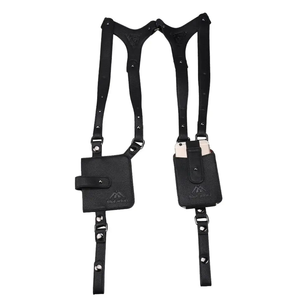Portable Leather/Nylon Underarm Wallet Anti-Theft Hidden Holster For Phone Men Secret Agent Double Shoulder Wallet Bag Case