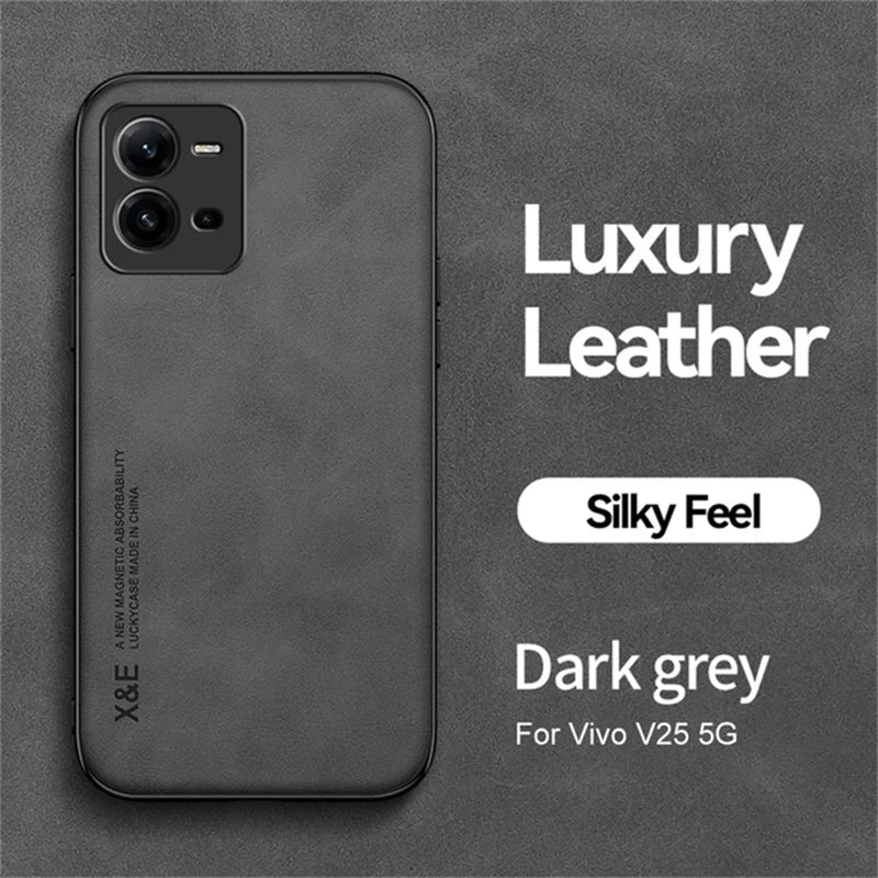 For Vivo V25E V25 Case Magnetic Car Texture Leather Shockproof Phone Case For Vivov25 Vivov25e V 25 E 25E 4G 5G 2022 Back Cover