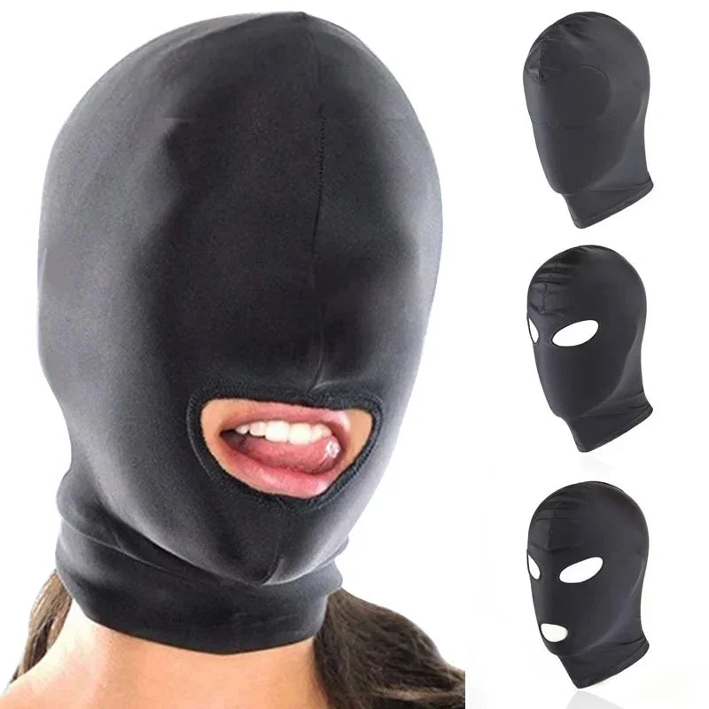 Neuankömmling 1/2/3 Loch Männer Frauen Erwachsene Spandex Sturmhaube Offener Mund Gesicht Auge Kopf Maske Kostüm Slave Spiel Rolle Spielen