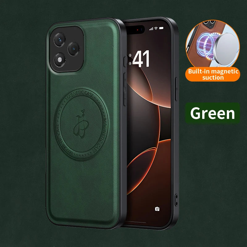 PU Leather Wireless Charging Magnetic Case for Honor 400 Lite 400 Pro 5G Protective Cover Hard Back Shell Coque