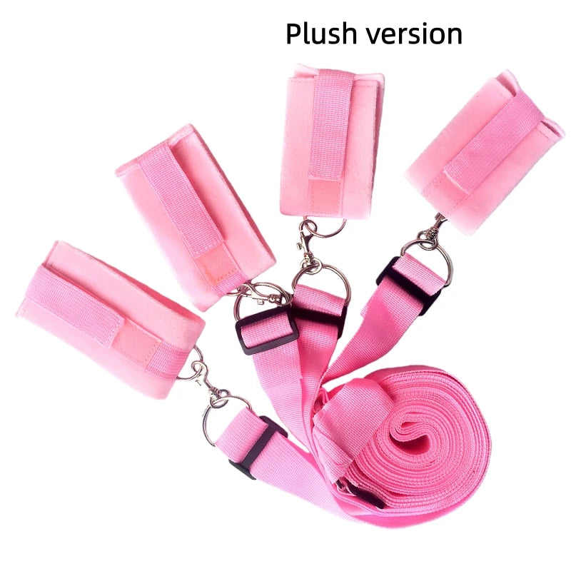 Bed B*ndage Restraint Set Adjustable Wrist Ankle Cuffs Comfortable Couples Handcuffs Adult S*x SM Game Lover Intimate Play Kit