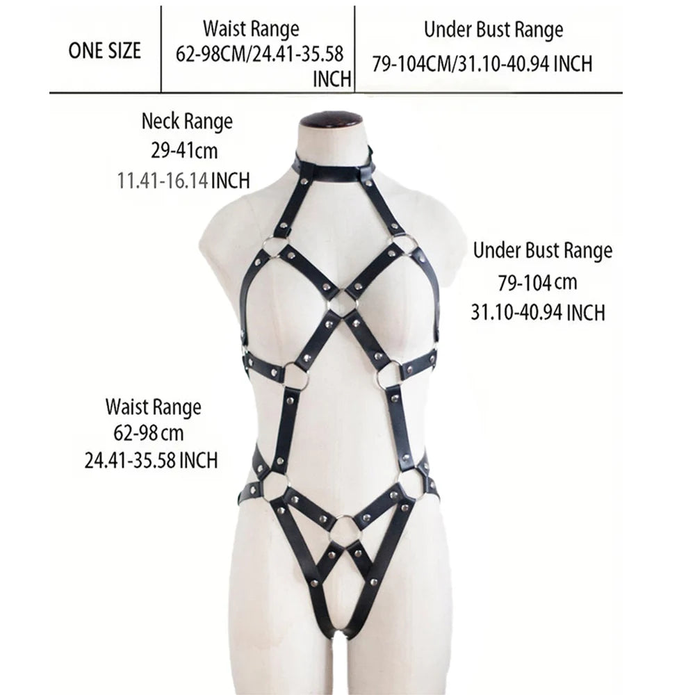 Restraints Harness Women Bondage Fetish BDSM Toy Sexy Leather Harness Erotic  Flirting Straps Toys for Couples