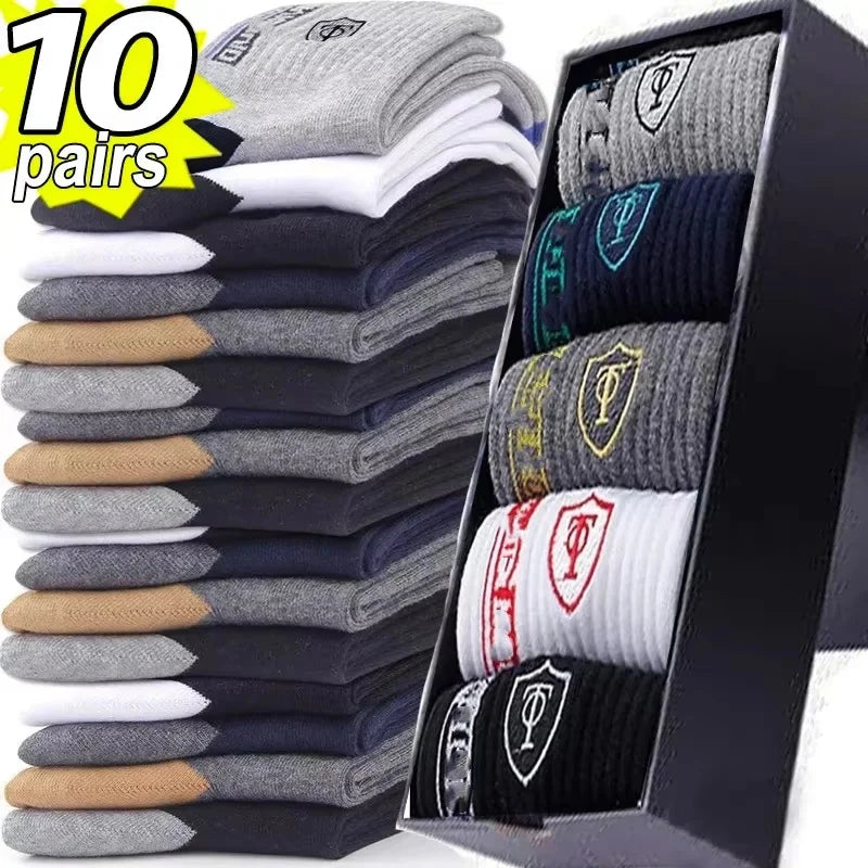 10/5/4/3 pairs of men's formal color blocking socks, comfortable and breathable soft business socks, men's socks and stockings-