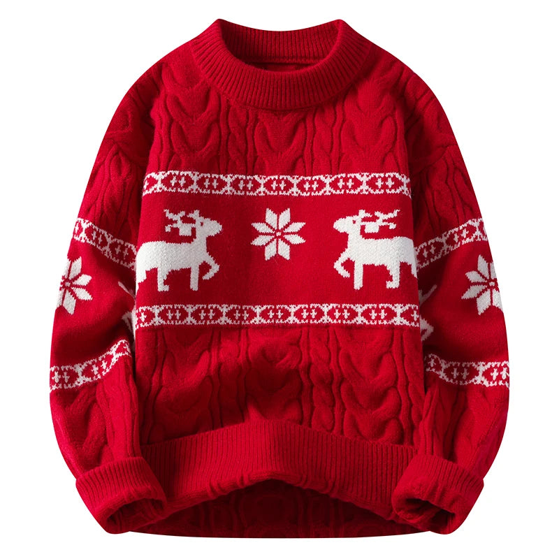 Winter sweater new High End Luxury Cashmere Sweater Men Thick Warm Mens Sweaters With Deer Korean Harajuku Christmas Jumper