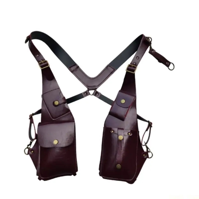 U2JB （1 Pack）Leather Shoulder Underarm Strap Wallet Adjustable Accessories with Double Bag