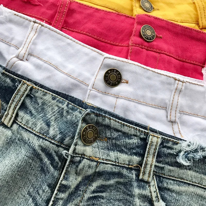 Bar Hottie Damenbekleidung Sex Zerrissene Jeans Schlankheitsjeans Neue koreanische Art Super Low-Waist-Jeansshorts Hot Pants