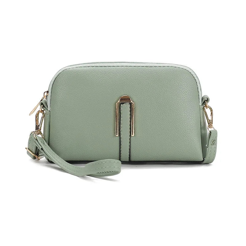New Genuine Leather Crossbody Bag For Woman Solid Color Clutch Phone Pouch Elegant Shoulder Bag Simple Small Messenger Bag Sac