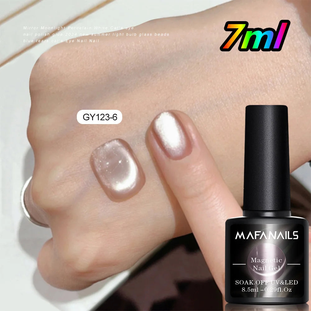 10ml/jar Moonlight White Magnetic Laser Gel Nail Polish Reflective Glitter Cat Eye Gel Semi-permanent UV Magnetic Venalisa GY