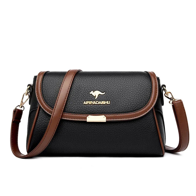 Solid Color High Quality Leather Small Shoulder Bagsfor Women 2024 New Messenger Bags with StrapDesigner Crossbody Bag Sac AMain