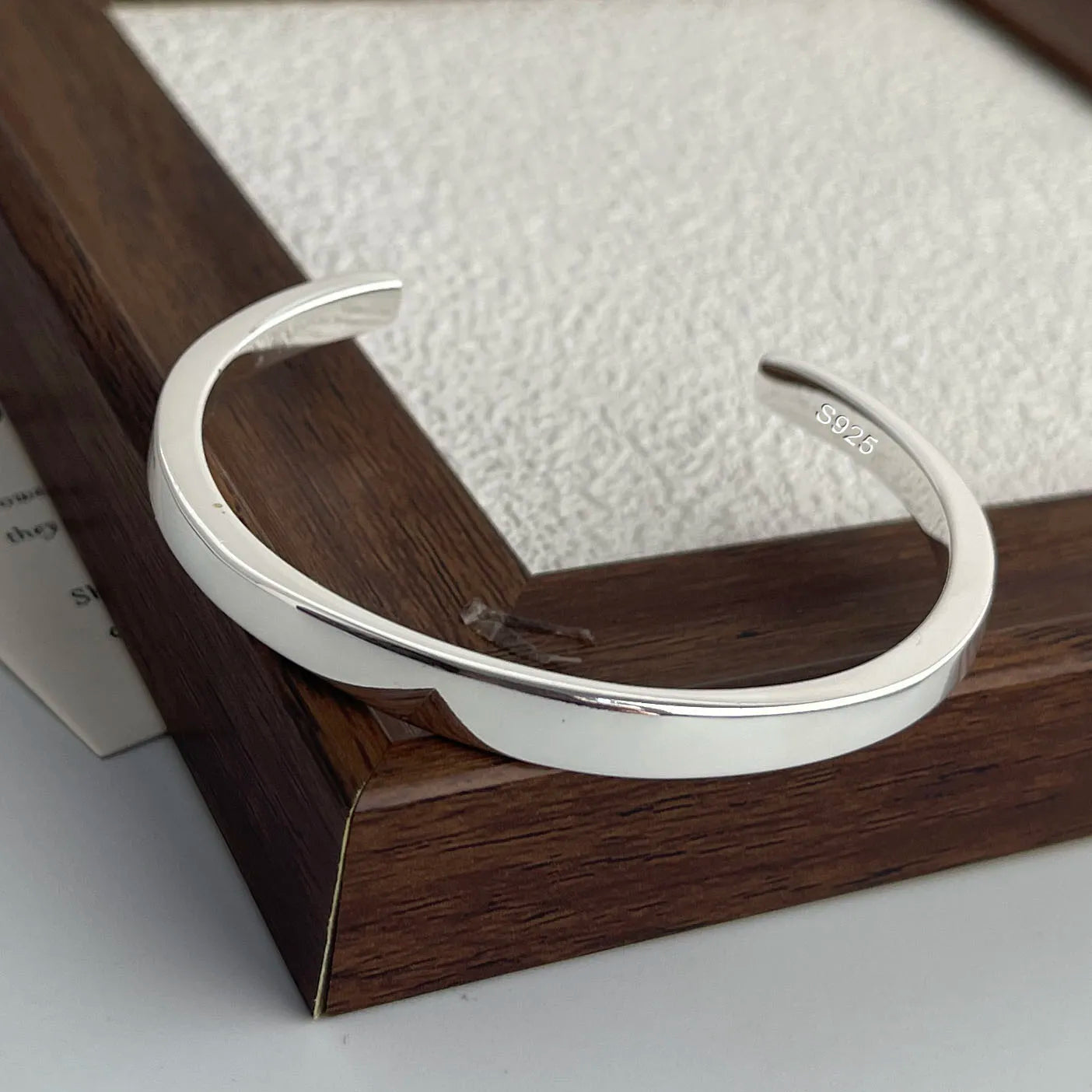 100% Solid 925 Sterling Silver Metal Bracelet for Women FLower Handmade Simple Wide Heart Chain Bracelet Birthday Gift Party