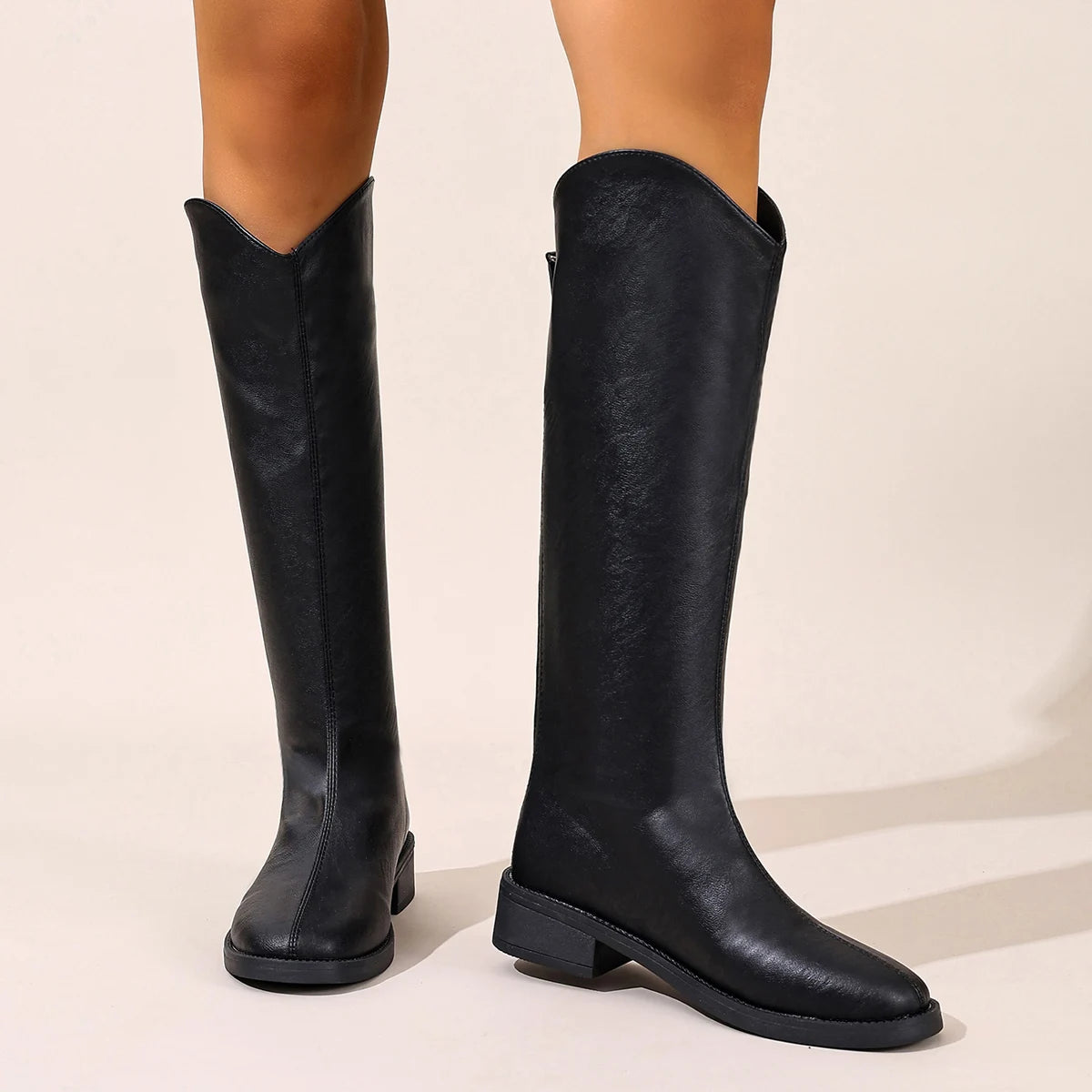 Spring and Autumn Round Toe Sexy/comfortable Knee High Boots Fashionable New Warm Plus Size Women's Casual Fashion Boots