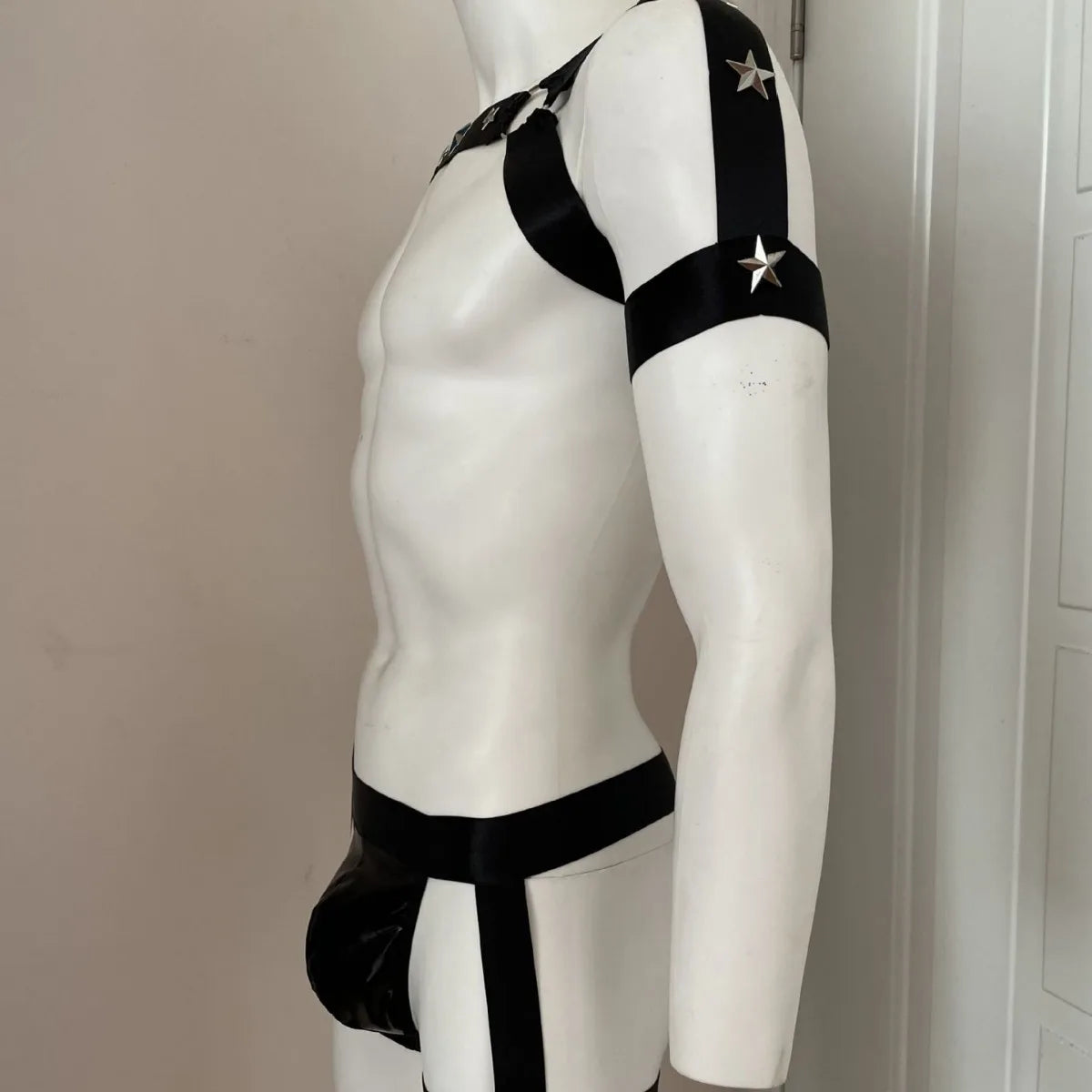 Mens Sexy Chest Harness Straps with Crotchless Panties Fetish Gay Body Bondage Costume Erotic Porno Sissy Lingerie for Man
