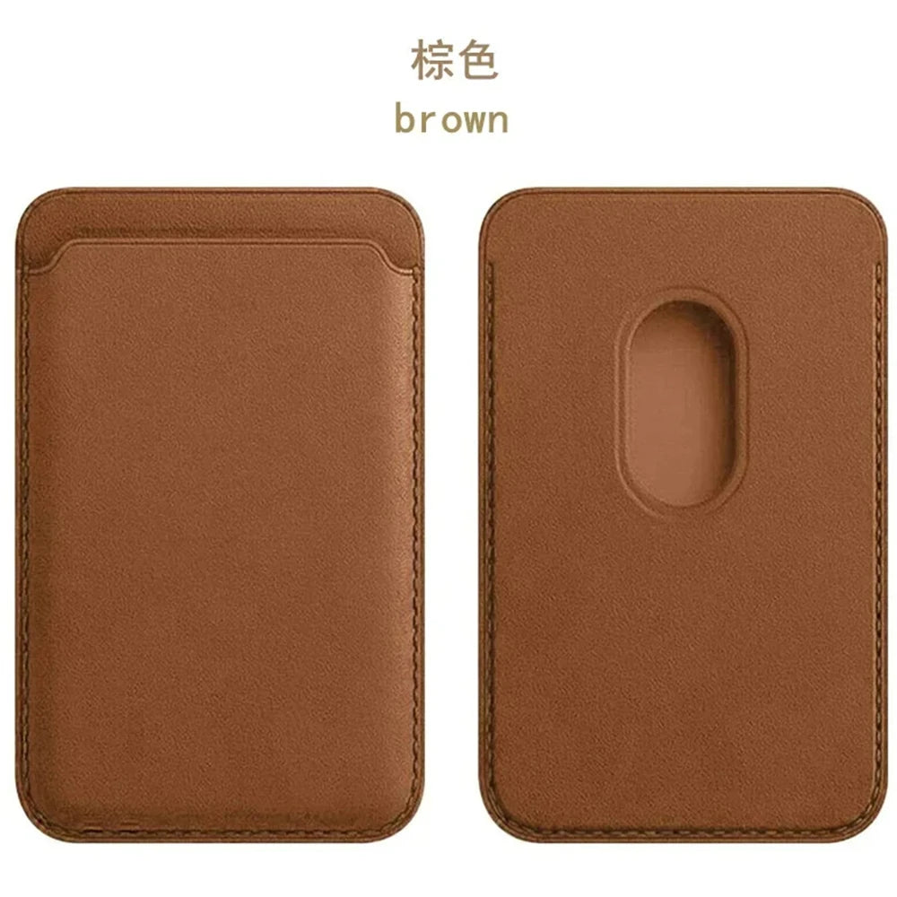 Offical Magnetic Finewoven Card Holder Leather Wallet For iPhone 18 17 16 15 14 13 Pro Max Samsung S26 S25 S24 Ultra Plus Cover