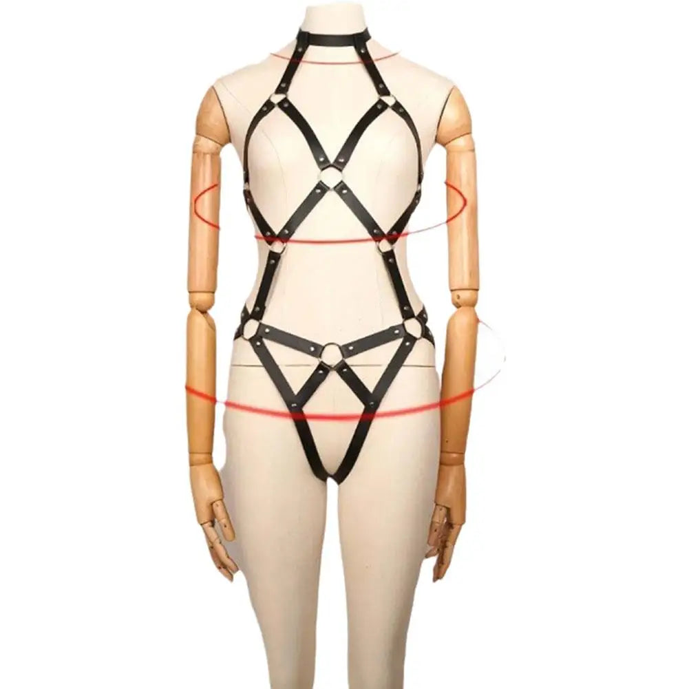 Body Harness Sexy Bondage BDSM PU Leather Adjustable Strap Women Party Cosplay Gothic Fetish Fashion Wear