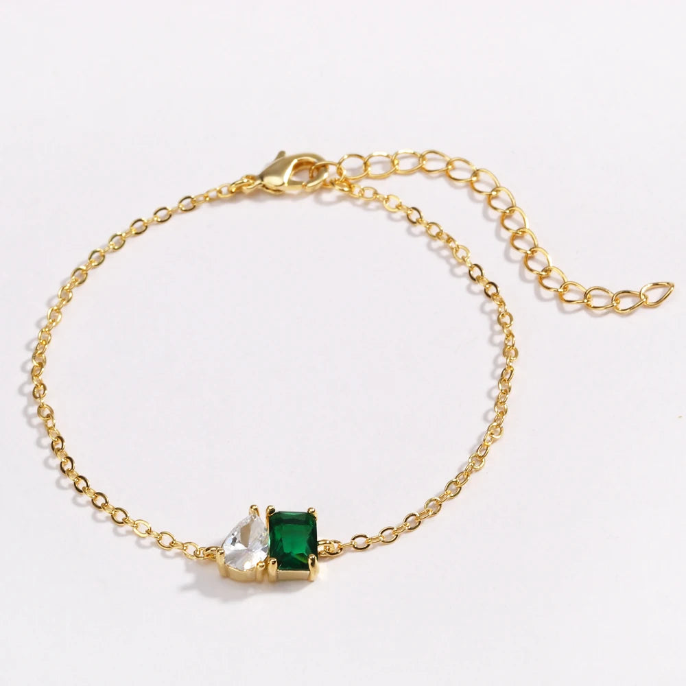 Mix Style Green Micro-inlaid Zircon Tennis Bracelet for Women ew Men Bracelet Homme Jewelry