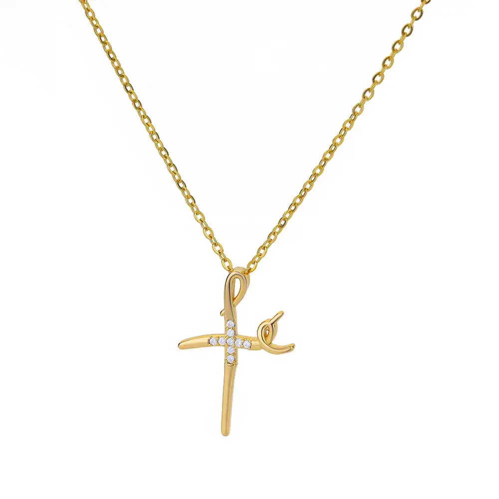 Stainless Steel Jesus Cross Necklace For Women Men Gold Color Caravaca Angels Crucifix Charm Choker Rapper Jewelry Hip Hop Gift