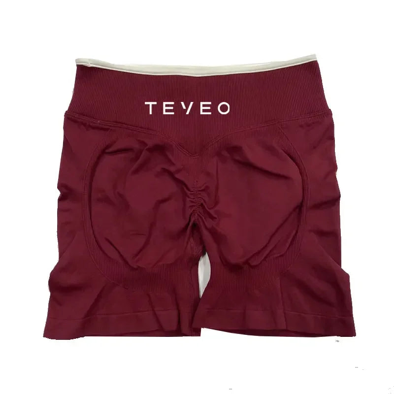 TEV Women's Sports Yoga Shorts Fitness Cycling Elastic Sports Pants Ignite Sculpt Scrunch Short Yoga Bra Set leggings