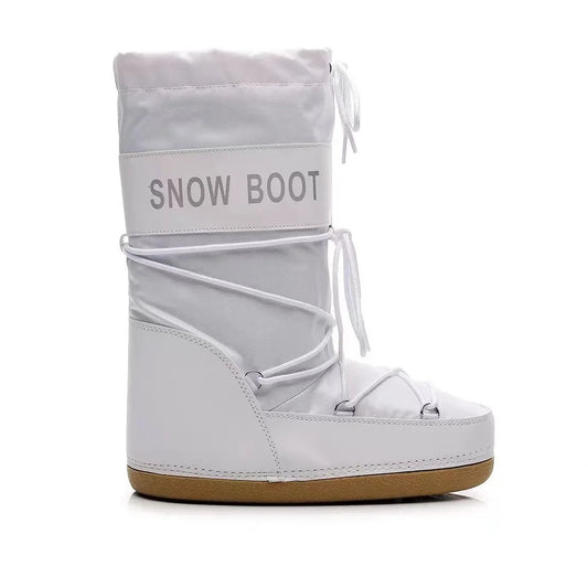 Fashionable round Toe Mid-Calf Snow Boots Women's Thickened Moon Shoe Winter Skiing Space Boots Popular round Toe Rubber Sole