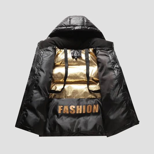 New High Grade Quality Men's Cotton Parka Jacket Winter Hooded Patchwork Coat Sport Casual Warm Zipper Windproof Men's Clothing