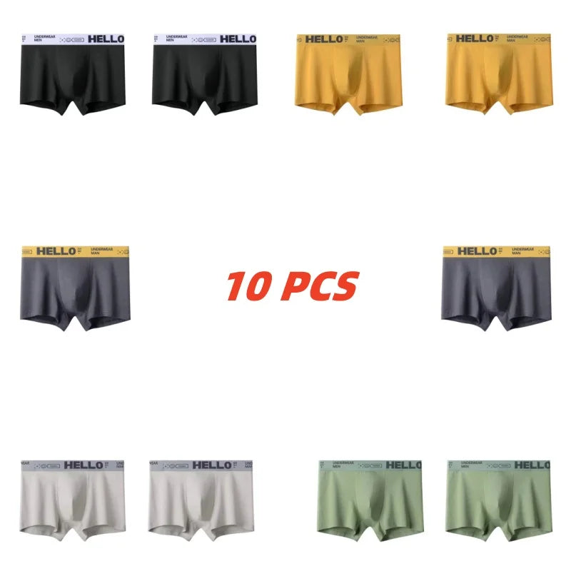 1/5/10 PCS Men's and boys Underwear Sports Seamless Comfortable Breathable Teen Boxer Briefs Men‘s Mid Rise Plus Size