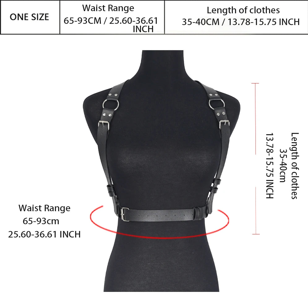 Harness PU Leather Adjustable Punk Suspender Body Harness Decor For Halloween Club Gothic Theme Party Styling