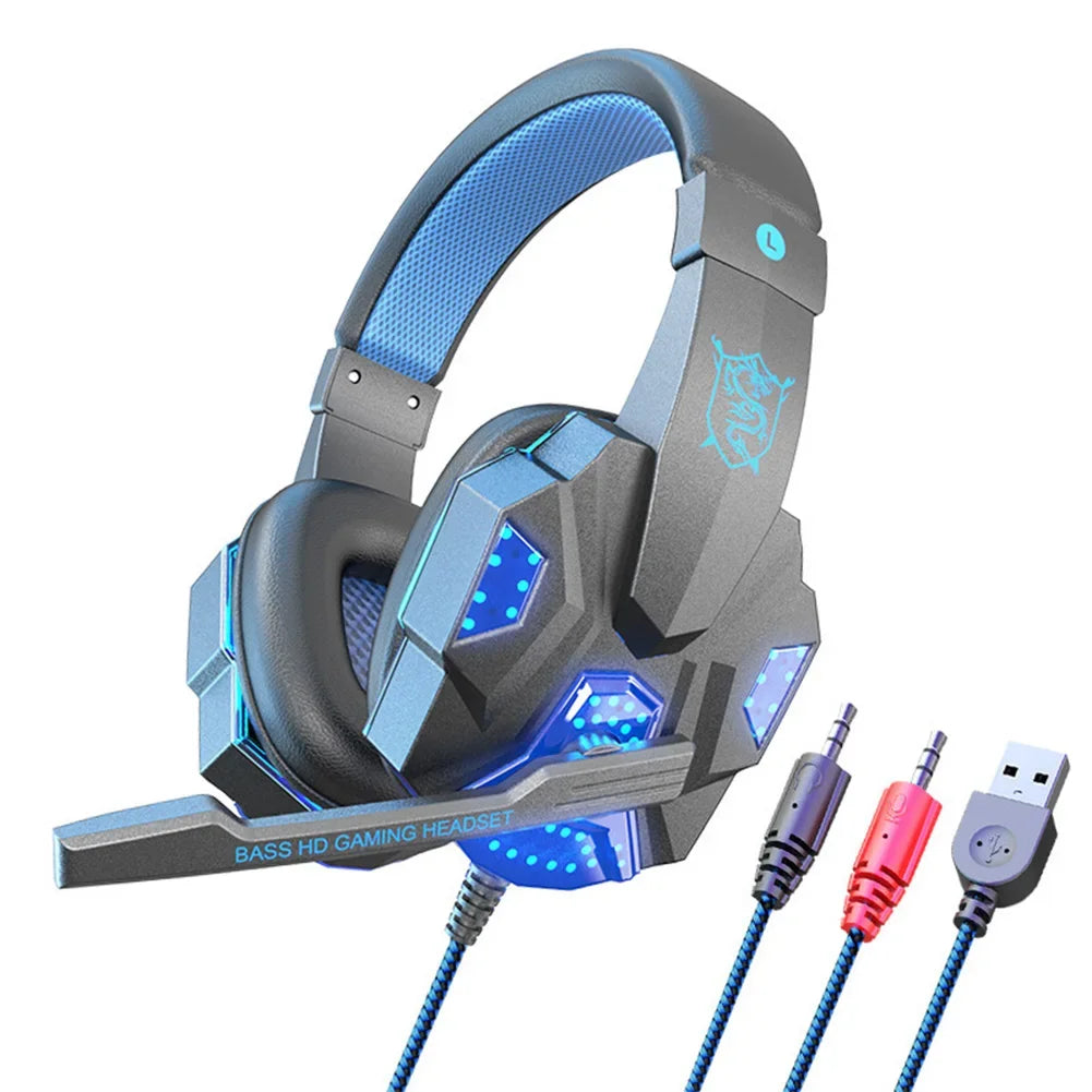 Headphones 3.5mm Wired Gaming Headset Earphones Music For PS4 Play Station 4 Game PC Chat computer With Microphone