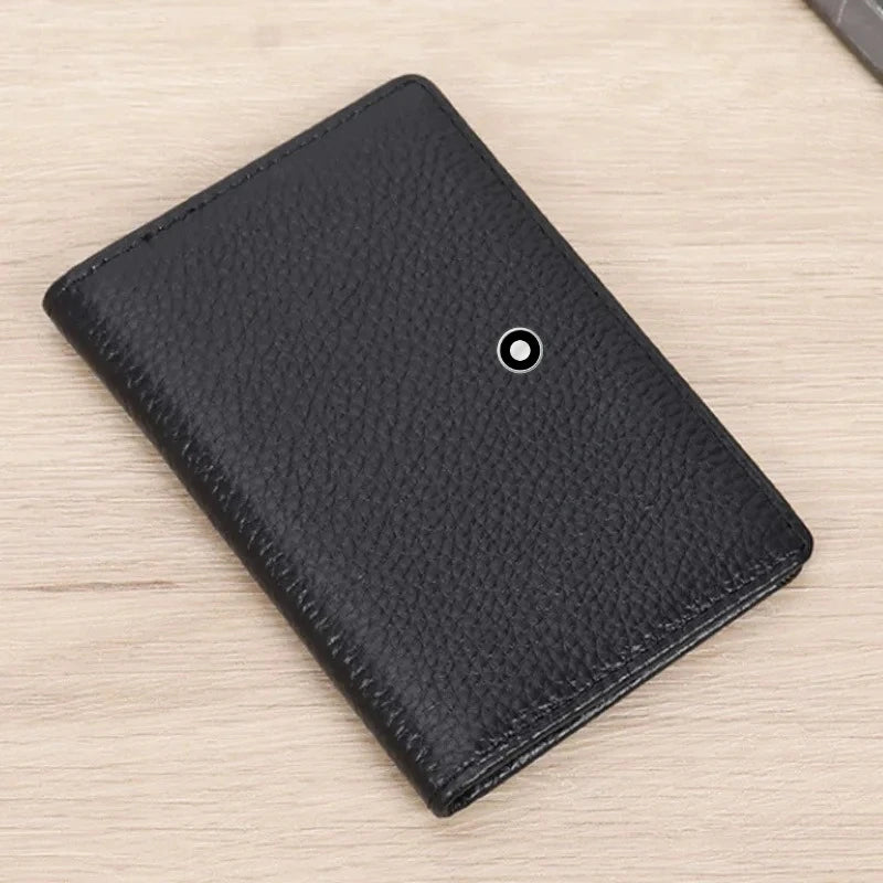 High End Busine Sle 100%Genuine Leather Men's Top Layer Cowhide Real Pickup Bag ID Photo Slot Credit Card Holder Two Fold Wallet