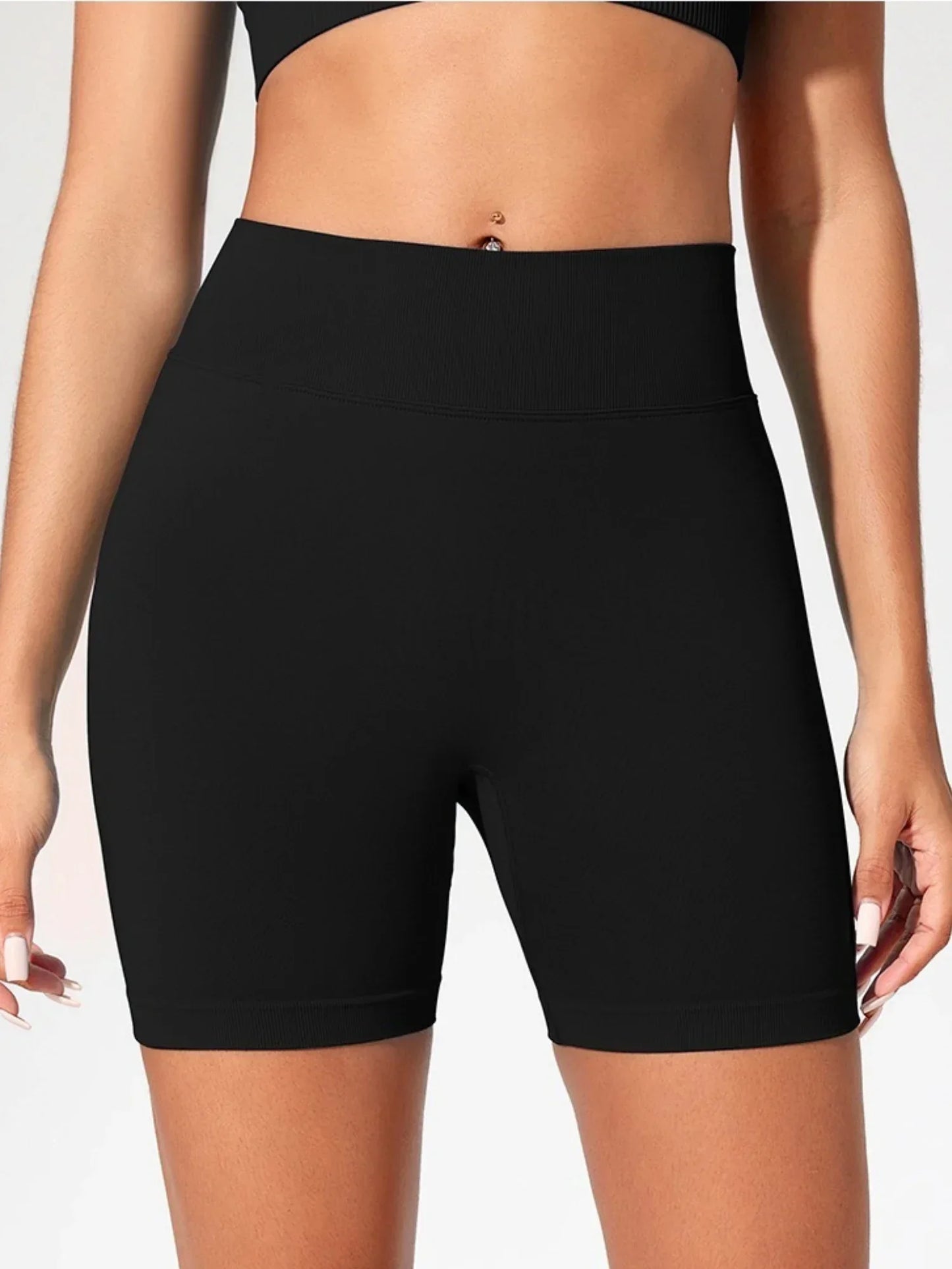 Summer High Waisted Yoga Shorts for Women Fashionable and Sexy Running Fitness Pants Solid Color Yoga Leggings Elastic Tights
