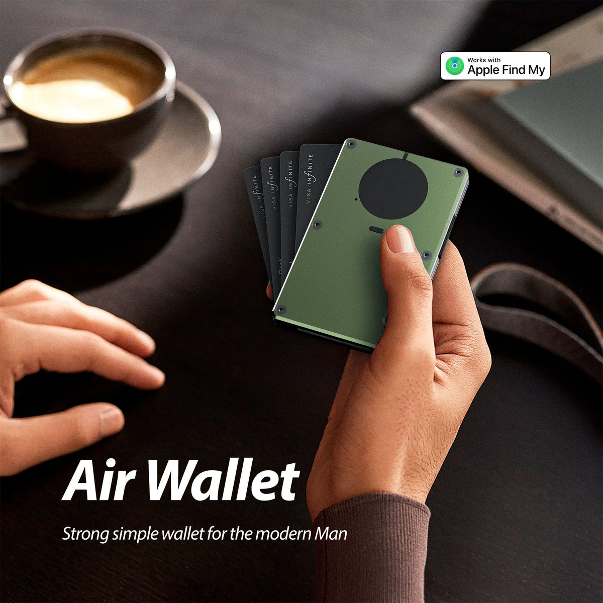 Wallet With Built In Airtag Chip, Rfid Blocking Credit Card Holder, Slim Wallet For Men, Compatible With Apple Find My ios Only