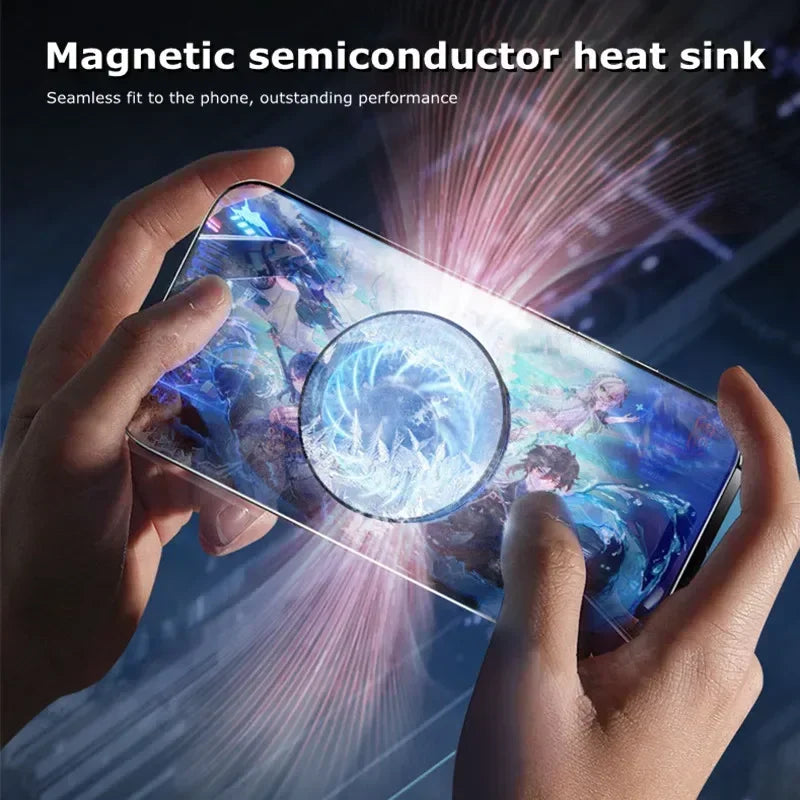 Magnetic Phones Cooler Back-Clip 2 in 1 Game Cooler Semiconductor Fast Phone Cooling Fan for IOS Android Phone