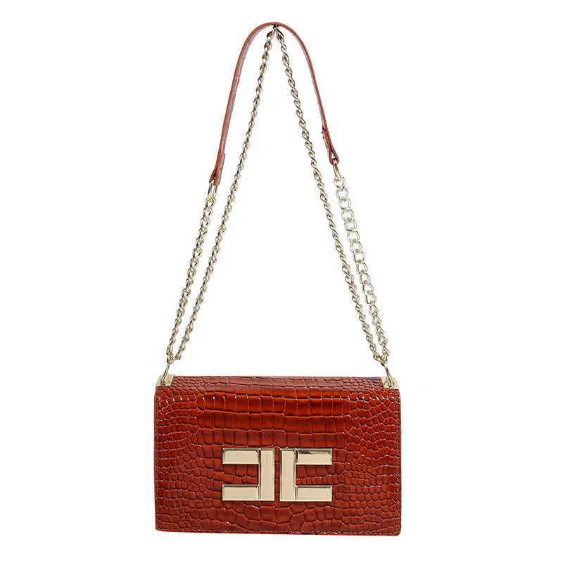 Luxury Designer Bags Women Handbag Fashion Simple Commute Small Square Bag Vintage Alligator Pattern Flap Shoulder Crossbody Bag