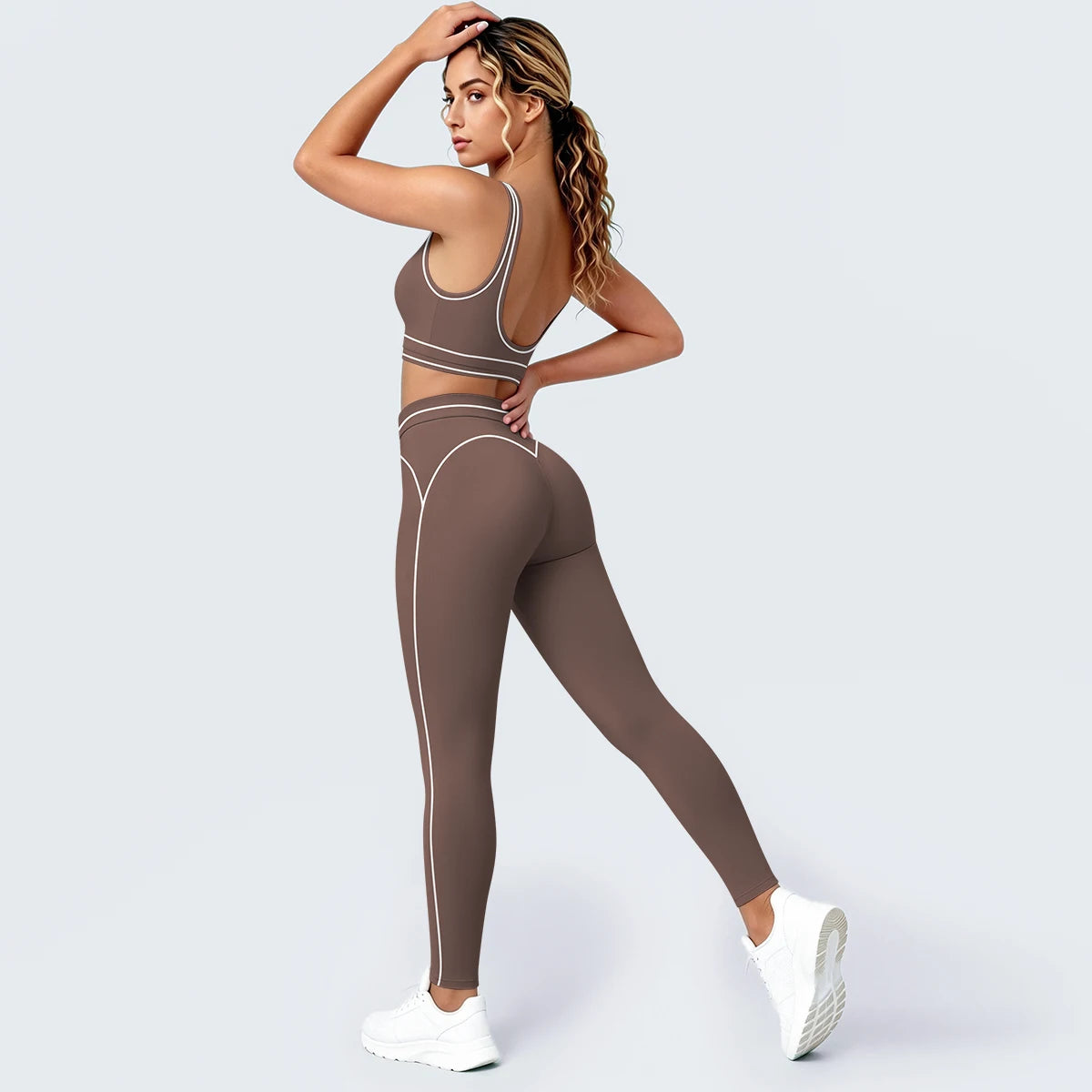 Women Fitness Yoga Sports Set Sexy Beautiful Back Yoga Bra Workout Top Summer Running Sports Bra High Waisted Push Up Yoga Pants