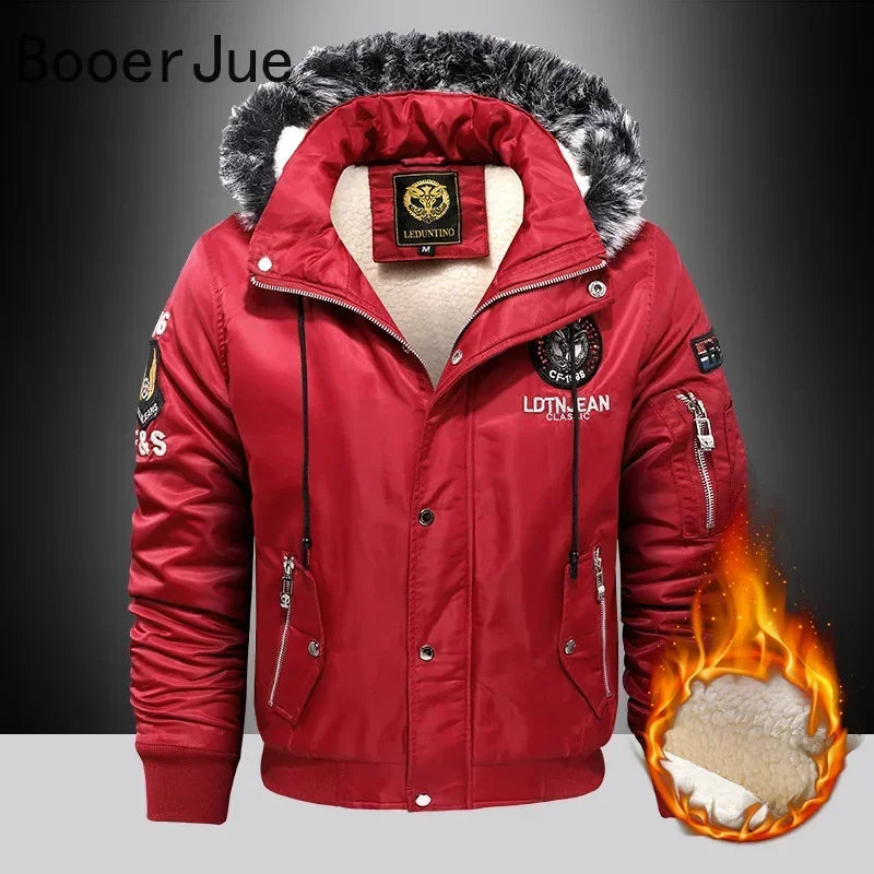 Thick Down & Parka Coat Oversize Plus Velvet Thick 2025 Brand Keep Warm Winter Men's Black Blue Red  Padded Jacket Coat Men