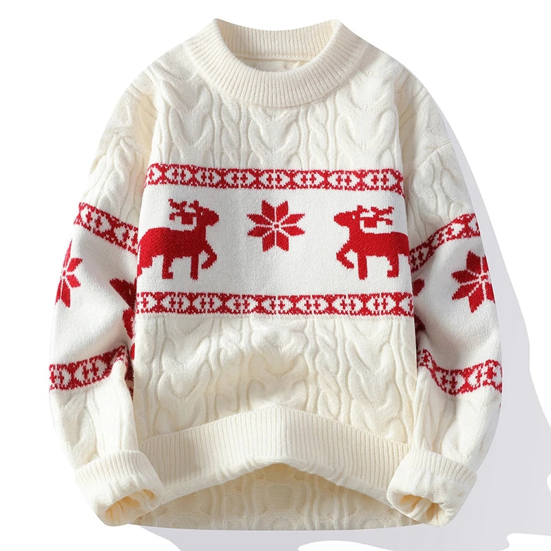 Winter sweater new High End Luxury Cashmere Sweater Men Thick Warm Mens Sweaters With Deer Korean Harajuku Christmas Jumper