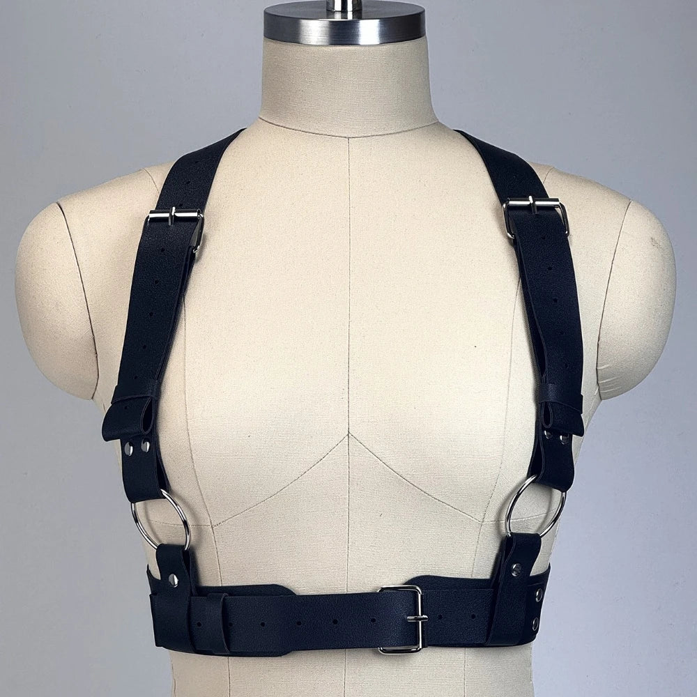 Fashion PU Leather Full Body Harness Belt Punk Street Style Belt Gothic Adjustable Retro Belt Exotic Clothing Accessories