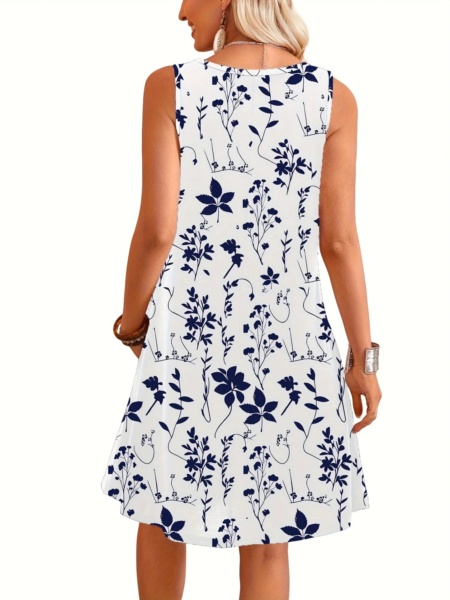 Women's Casual Floral Print Maxi Dress Short Sleeve Round Neck Dress Bohemian Beach Vacation Dress Y2k Ladies Clothes Tee Top