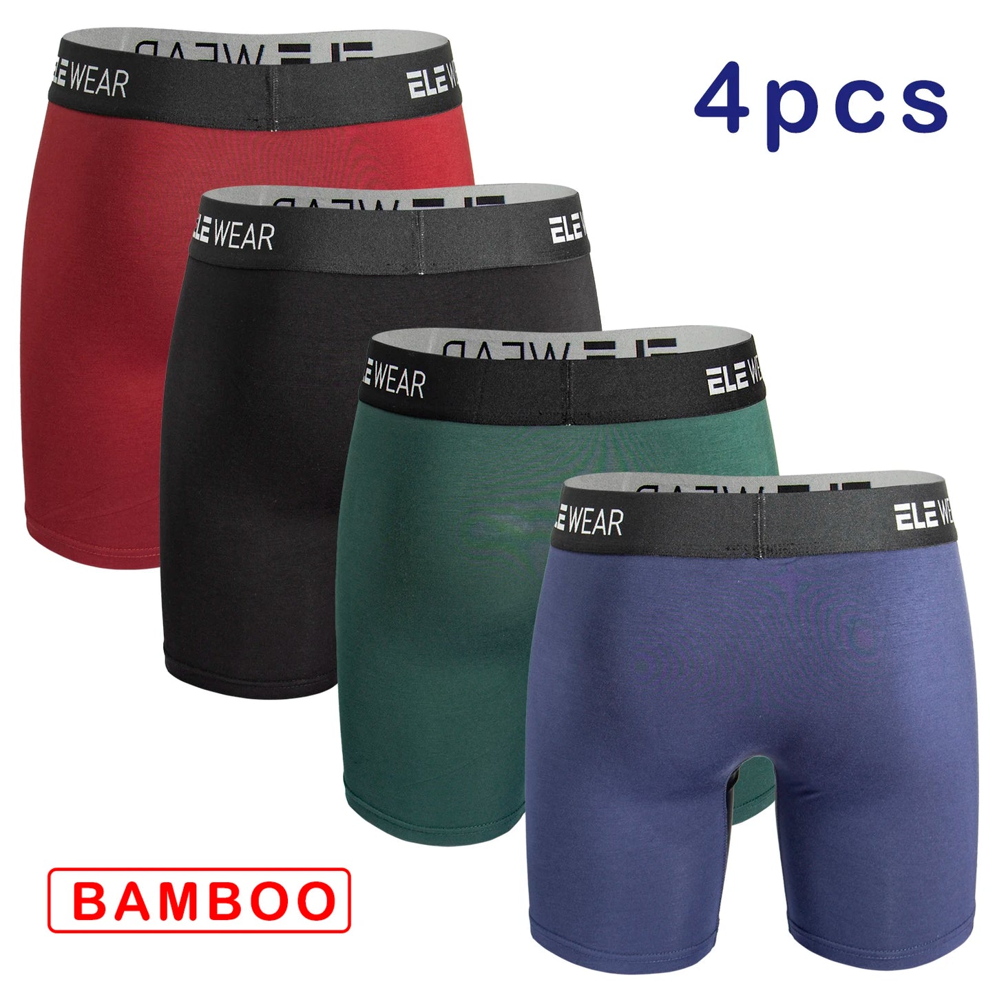 4 pcs Bamboo Men Underwear Boxers Breathable Mens Boxershorts Men's Panties Underpants Plus Size Fashion Boxers Briefs Trunks