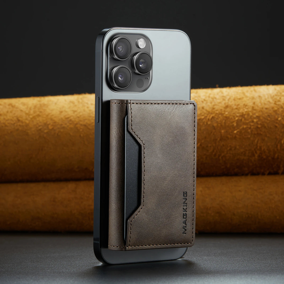 For IPhone 12 13 14 15 16 17 18 Pro Max For Magsafe Leather Wallet Magnetic Cellphone Card Holder Bank Card Strong Magnet Case