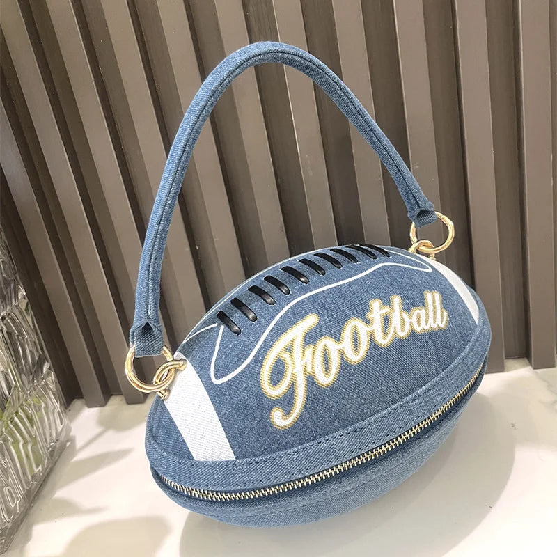 Football-shaped Messenger Bag Creative Niche Interesting Fashionable Versatile Suitable Commit Party Can Single-shoulder Handbag