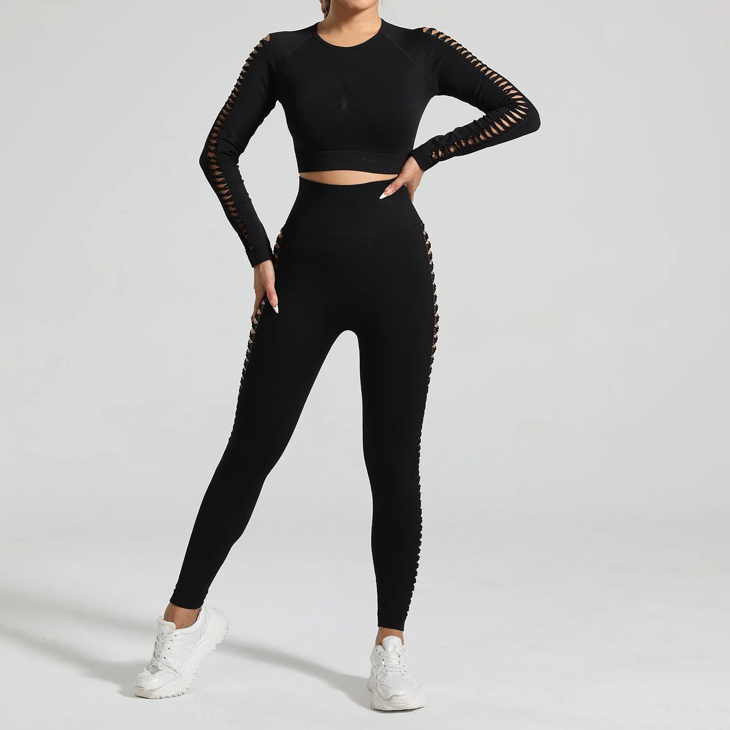 Yoga Sport Outfit For Woman Fitness Women's Two Pieces Pant Sets Suits Tracksuit Sportswear Woman Gym Yoga Workout Clothes