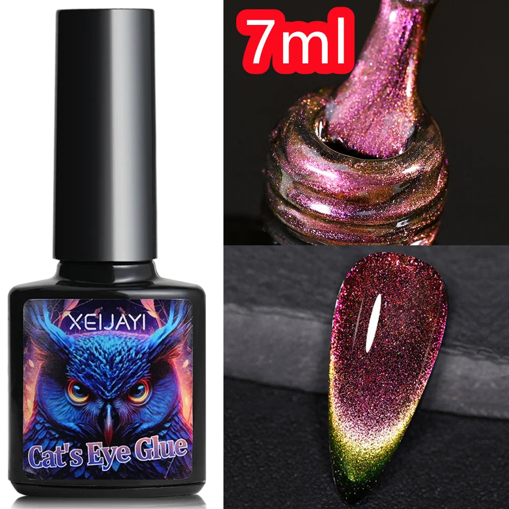 10ml/jar Moonlight White Magnetic Laser Gel Nail Polish Reflective Glitter Cat Eye Gel Semi-permanent UV Magnetic Venalisa GY