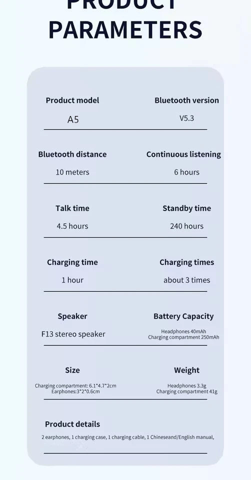 Pro 5 Wireless Bluetooth Earphones Headphones ANC Noise Reduction Earbuds HiFi Sound Low Latency for IPhone Android