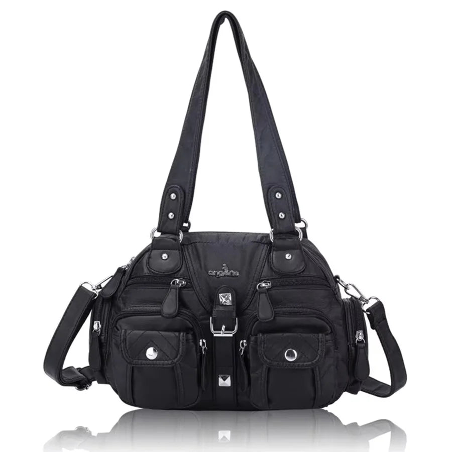 Angel kiss Women Handbags Fashion Satchel PU Shoulder Bag Top-handle Handbag Dumpling Pack Gifts Shoulder Bags Phone Money Pack