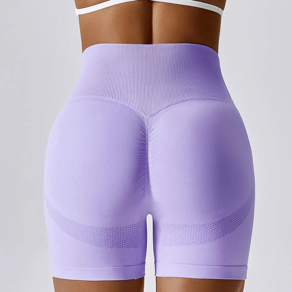 Women's Shorts for Cycling Jogging Fitness Sports Seamless High-Waisted Hip-Lifting Gym Shorts Tight Yoga Clothing