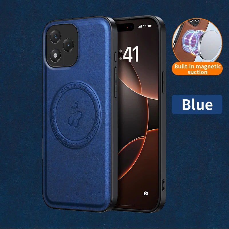 PU Leather Wireless Charging Magnetic Case for Honor 400 Lite 400 Pro 5G Protective Cover Hard Back Shell Coque