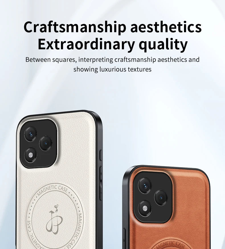 PU Leather Wireless Charging Magnetic Case for Honor 400 Lite 400 Pro 5G Protective Cover Hard Back Shell Coque