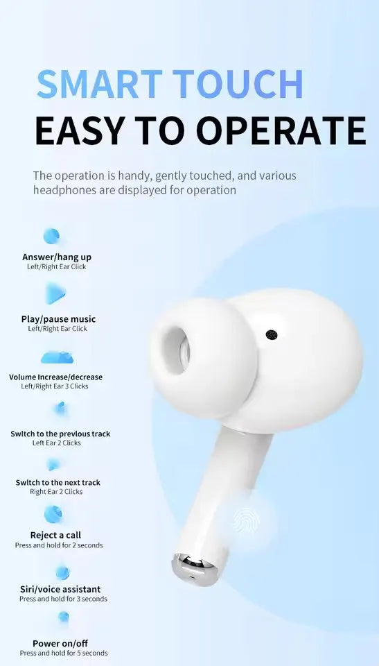 Pro 5 Wireless Bluetooth Earphones Headphones ANC Noise Reduction Earbuds HiFi Sound Low Latency for IPhone Android