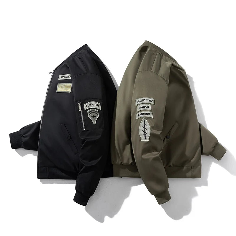 Winter Pilot Jackets Military Bomber Jacket Men Badge Thick Warm Air Force Flight Coat Women Vintage Parkas Hooded Streetwear